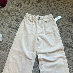 NWT Urban Outfitters Cream High and Wide Jeans